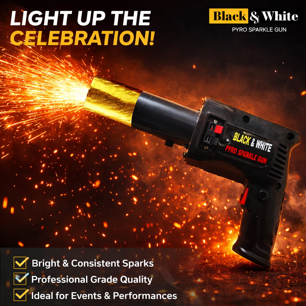Cold Pyro Gun for Party or Wedding Celebration Diwali Gun (Black)